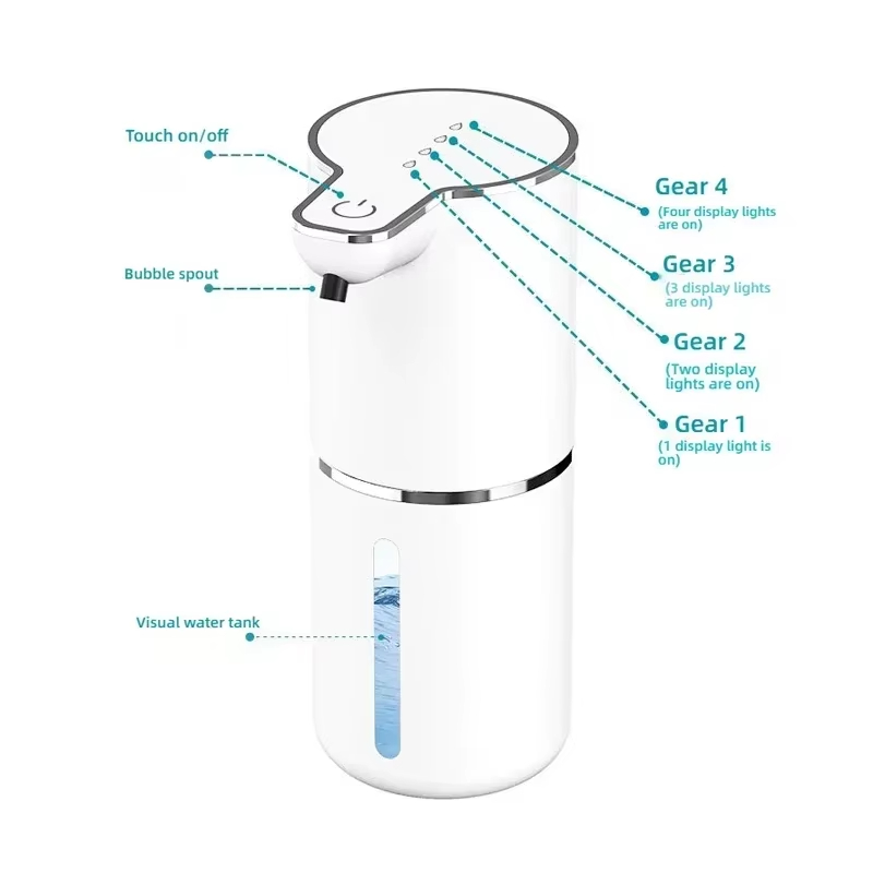 Waterproof Automatic Soap Dispenser 350ml Foaming Soap Dispenser Type C Rechargeable Electric Adjustable Foam Soap Dispenser