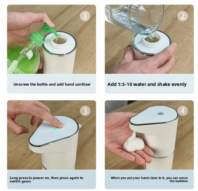 Waterproof Automatic Soap Dispenser 350ml Foaming Soap Dispenser Type C Rechargeable Electric Adjustable Foam Soap Dispenser