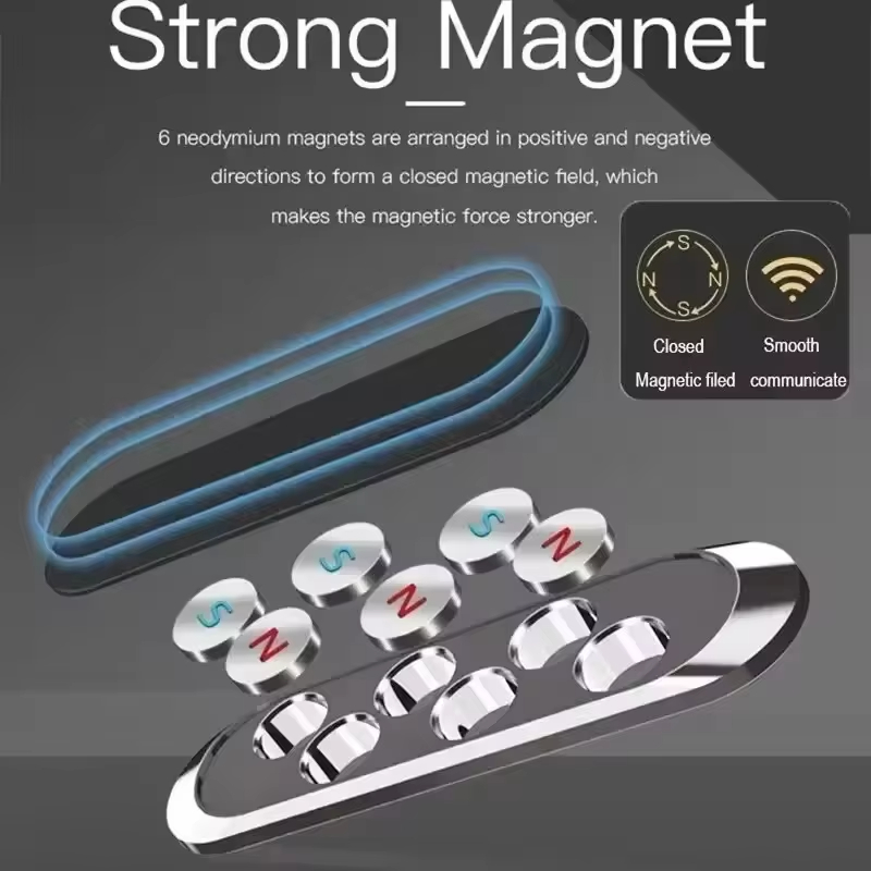 Strip Metal Magnetic Phone Holder Magnetic Car Phone Holder Stand Zinc Alloy Magnet Car GPS Support Mount Cellphone Holder Stand
