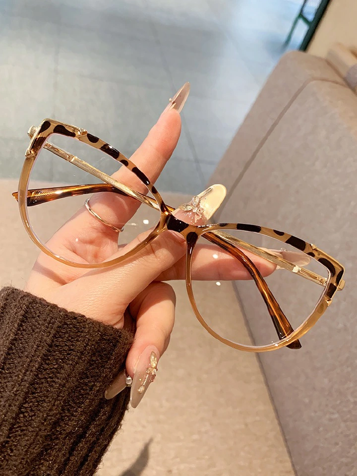 Ready to Ship 8809 Cat Eye TR90 Optical Glasses Blue Blocking Computer Glasses Photochromic Lens Blue 1PC