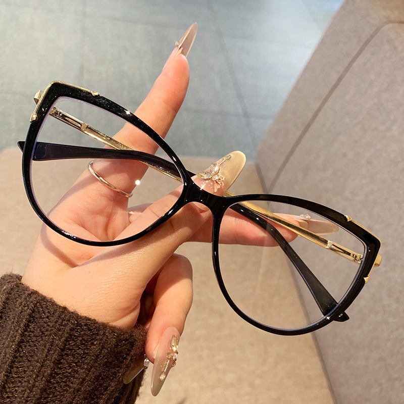 Ready to Ship 8809 Cat Eye TR90 Optical Glasses Blue Blocking Computer Glasses Photochromic Lens Blue 1PC