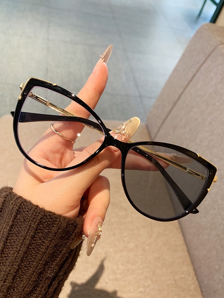 Ready to Ship 8809 Cat Eye TR90 Optical Glasses Blue Blocking Computer Glasses Photochromic Lens Blue 1PC