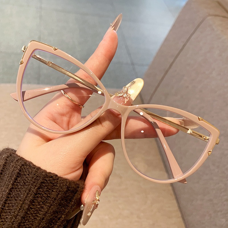 Ready to Ship 8809 Cat Eye TR90 Optical Glasses Blue Blocking Computer Glasses Photochromic Lens Blue 1PC