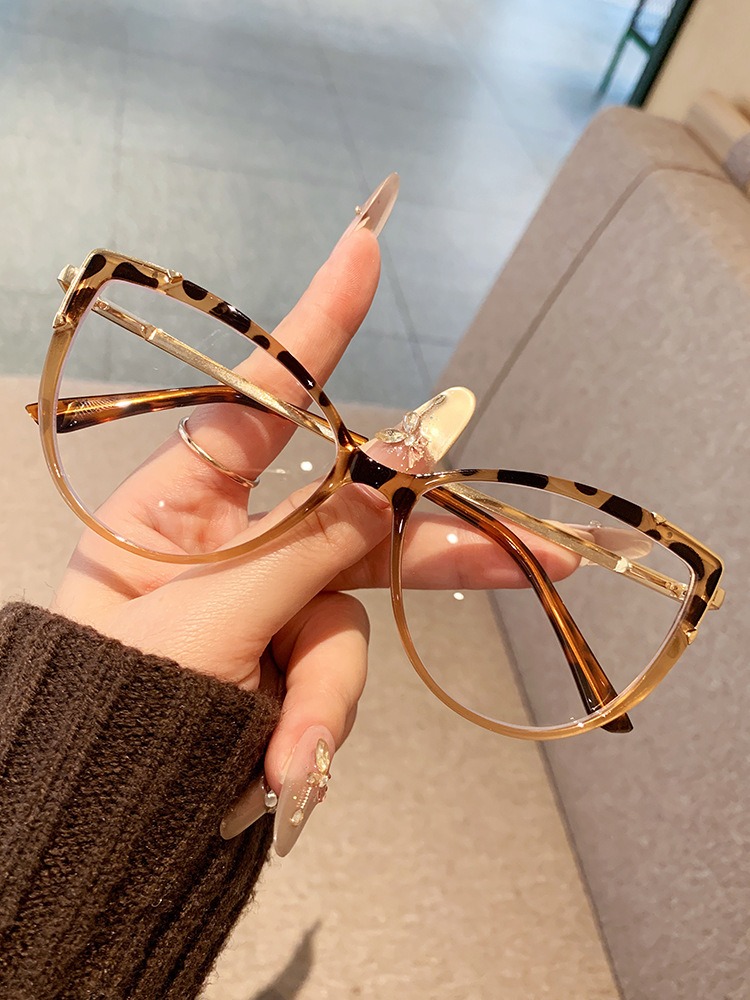 Ready to Ship 8809 Cat Eye TR90 Optical Glasses Blue Blocking Computer Glasses Photochromic Lens Blue 1PC