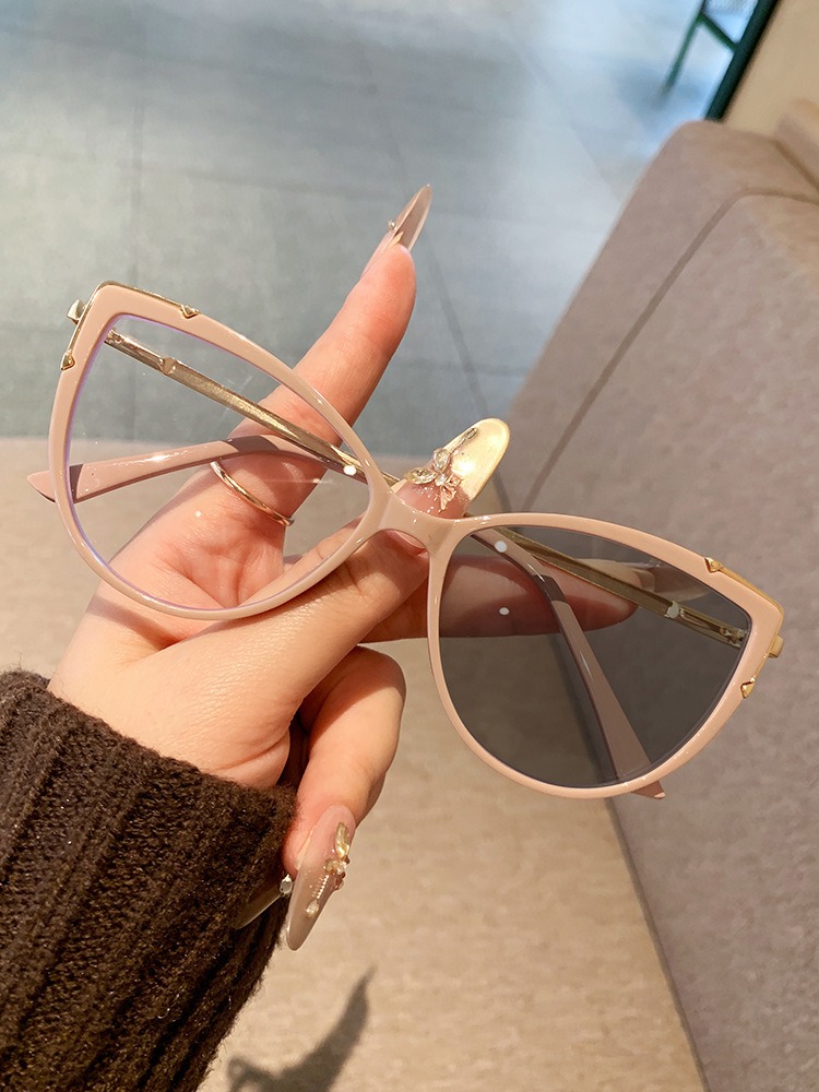 Ready to Ship 8809 Cat Eye TR90 Optical Glasses Blue Blocking Computer Glasses Photochromic Lens Blue 1PC