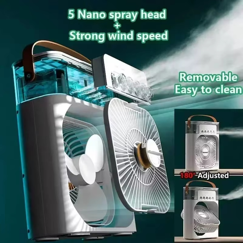3 In 1 Fan AIr Conditioner Household Mini Air Cooler LED Night Light Portable Humidifier Air Adjustment Fan Office Home Fan