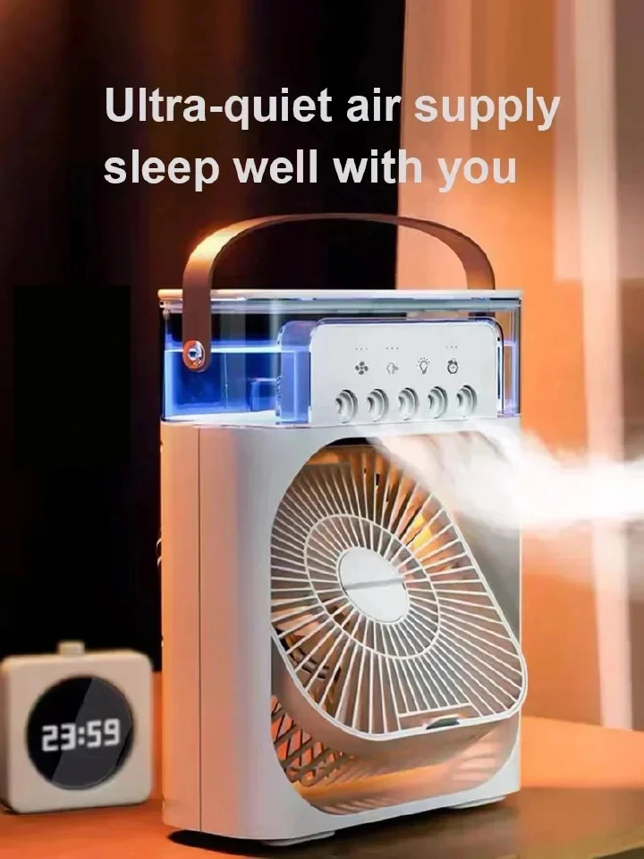 3 In 1 Fan AIr Conditioner Household Mini Air Cooler LED Night Light Portable Humidifier Air Adjustment Fan Office Home Fan