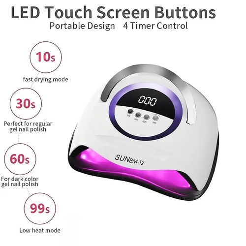 sun Bm-12 300w Portable Nail Light Fast Curing Gel Polish Professional Nail Dryer UV LED Nail Lamp With Phone Holder
