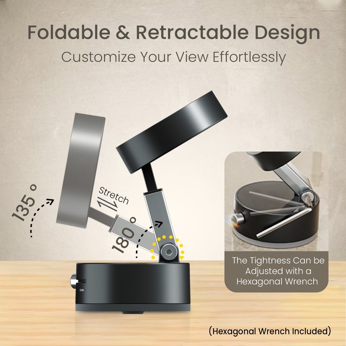 Universal Black Car Phone Holder with One-Touch On/Off Suction Cup