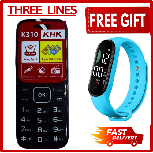 LIMITED DISCOUNT 🔥🔥🔥🔥LIMITED DISCOUNT !!!New KKK K310 TRIPLE SIM CARD FEATURE PHONE WITH Bluetooth /Wireless FM/SD Slot kabambe/katululu/mulika mwizi/button feature phone