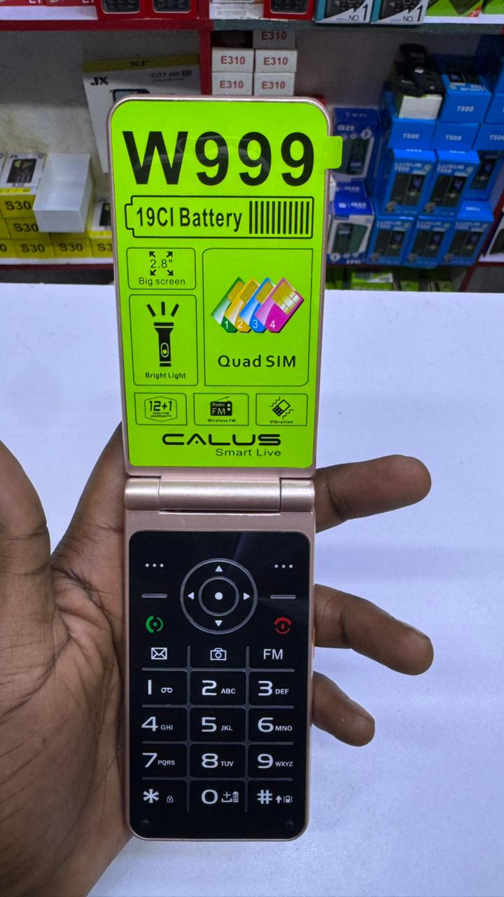 LIMITED DISCOUNT💃🏻💃🏻🔥🔥CALUS W999 Flip Phone - Quad SIM, 32GB Storage, 2.4" Display, Type-C FEATURE PHONE WITH Bluetooth /Wireless FM/SD Slot kabambe/katululu/mulika mwizi/button feature phone