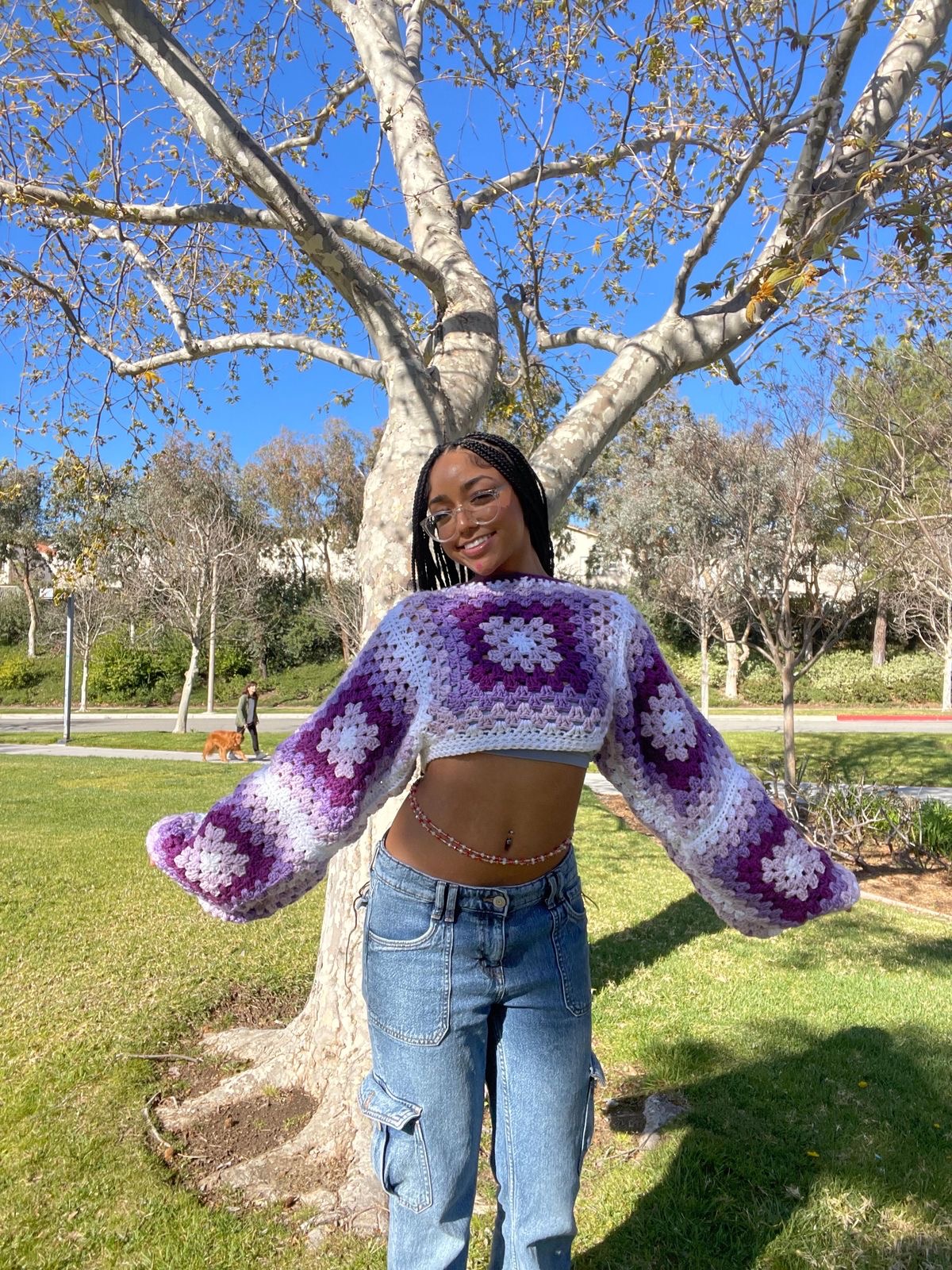Crochet granny square shrug