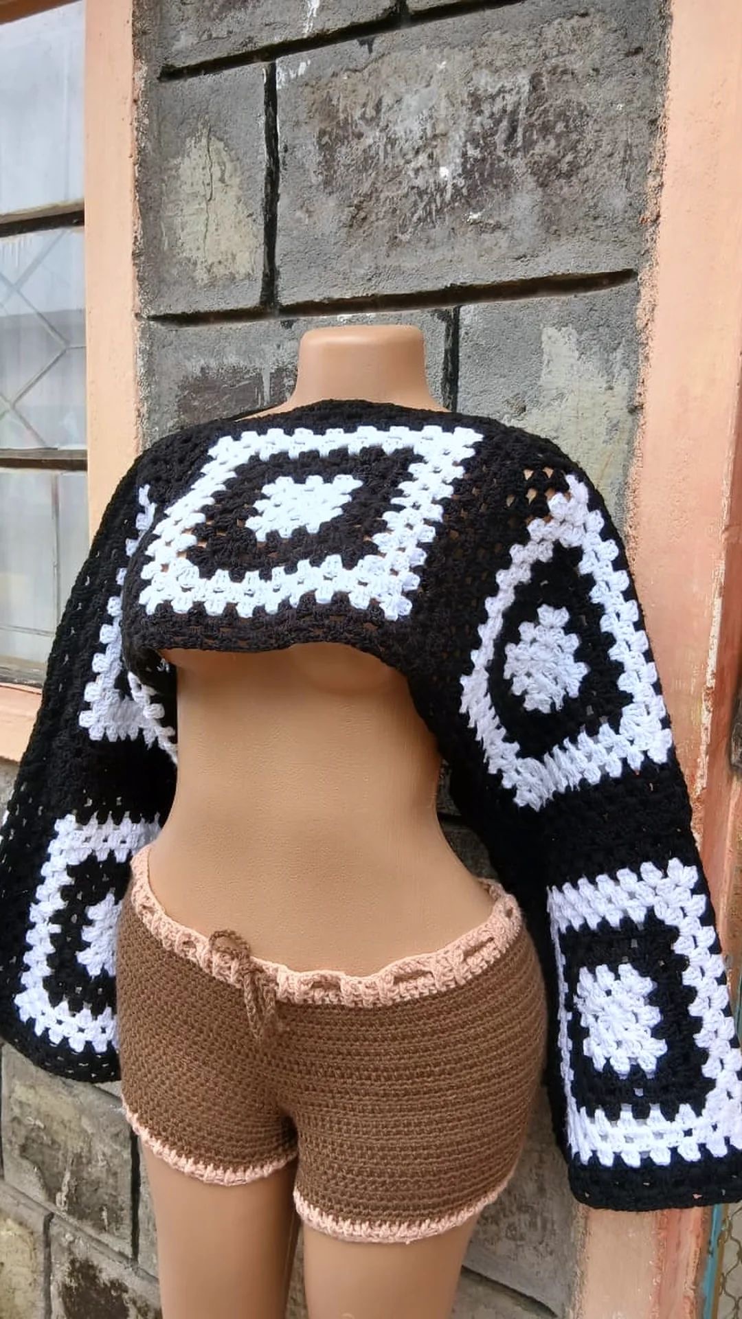 Crochet granny square shrug