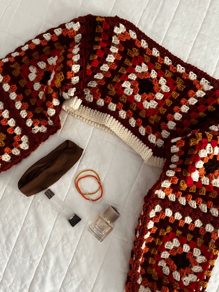 Crochet granny square shrug
