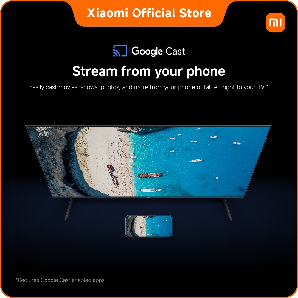 Xiaomi 55" INCH A 55 TV 2025 4K HDR UHD Smart TV 55-Inch Screen Size Google TV platform built-in receiver MEMC Voice Control Wireless Design Netflex Google Assistant-1 YEAR WARRANTY