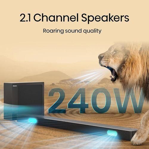 HISENSE HS2100 2.1 CH 240W SOUND BAR WITH WIRELESS SUBWOOFER - DTS VIRTUAL X, DOLBY AUDIO, 6 EQ MODES, HDMI ARC, BLUETOOTH 5.3-1 YEAR WARRANTY