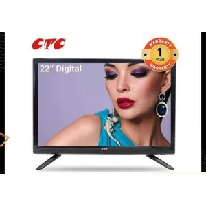 CTC 22 Inch Digital TV Full HD Television Black ,With DC cable,USB, Contact Movie share, Enery saving, Tripple Protector, DVB-T2-1 year warranty