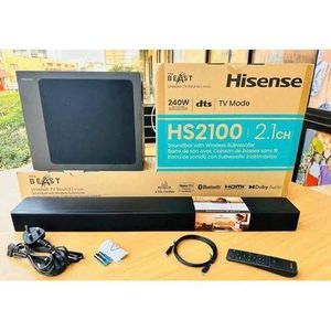 HISENSE HS2100 2.1 CH 240W SOUND BAR WITH WIRELESS SUBWOOFER - DTS VIRTUAL X, DOLBY AUDIO, 6 EQ MODES, HDMI ARC, BLUETOOTH 5.3-1 YEAR WARRANTY