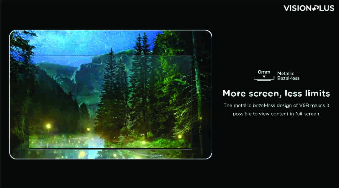 VISION PLUS 55" INCHES VP8855KV 4K Frameless V+ OS Smart TV BLUETOOTH BUILT-IN WIFI NETFLIX YOUTUBE DOLBY AUDIO VOICE CONTROL SCREEN SHARE+FREE TV GUARD AND WALL BRACKET-2 YEARS WARRANTY