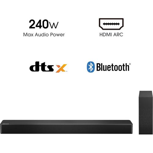 HISENSE HS2100 2.1 CH 240W SOUND BAR WITH WIRELESS SUBWOOFER - DTS VIRTUAL X, DOLBY AUDIO, 6 EQ MODES, HDMI ARC, BLUETOOTH 5.3-1 YEAR WARRANTY