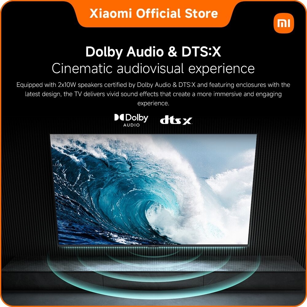 Xiaomi 55" INCH A 55 TV 2025 4K HDR UHD Smart TV 55-Inch Screen Size Google TV platform built-in receiver MEMC Voice Control Wireless Design Netflex Google Assistant-1 YEAR WARRANTY