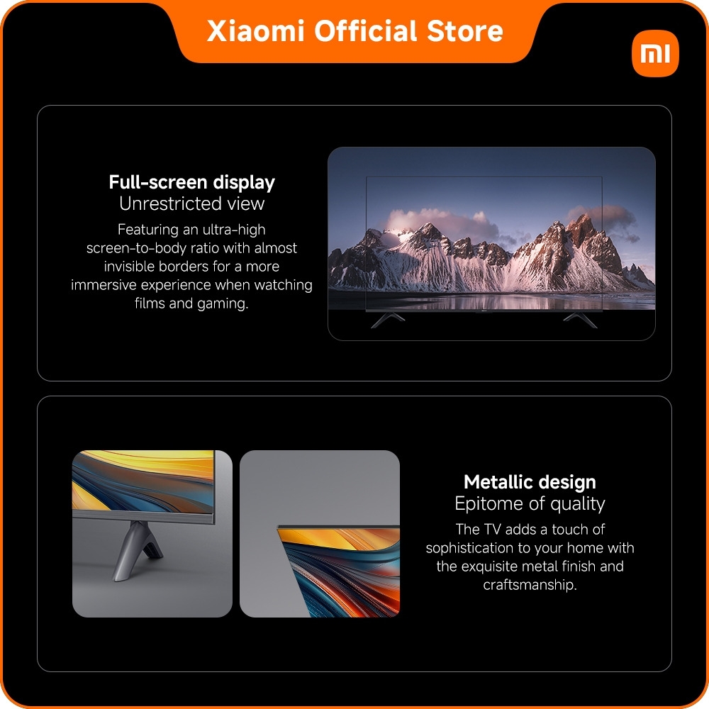 Xiaomi 55" INCH A 55 TV 2025 4K HDR UHD Smart TV 55-Inch Screen Size Google TV platform built-in receiver MEMC Voice Control Wireless Design Netflex Google Assistant-1 YEAR WARRANTY