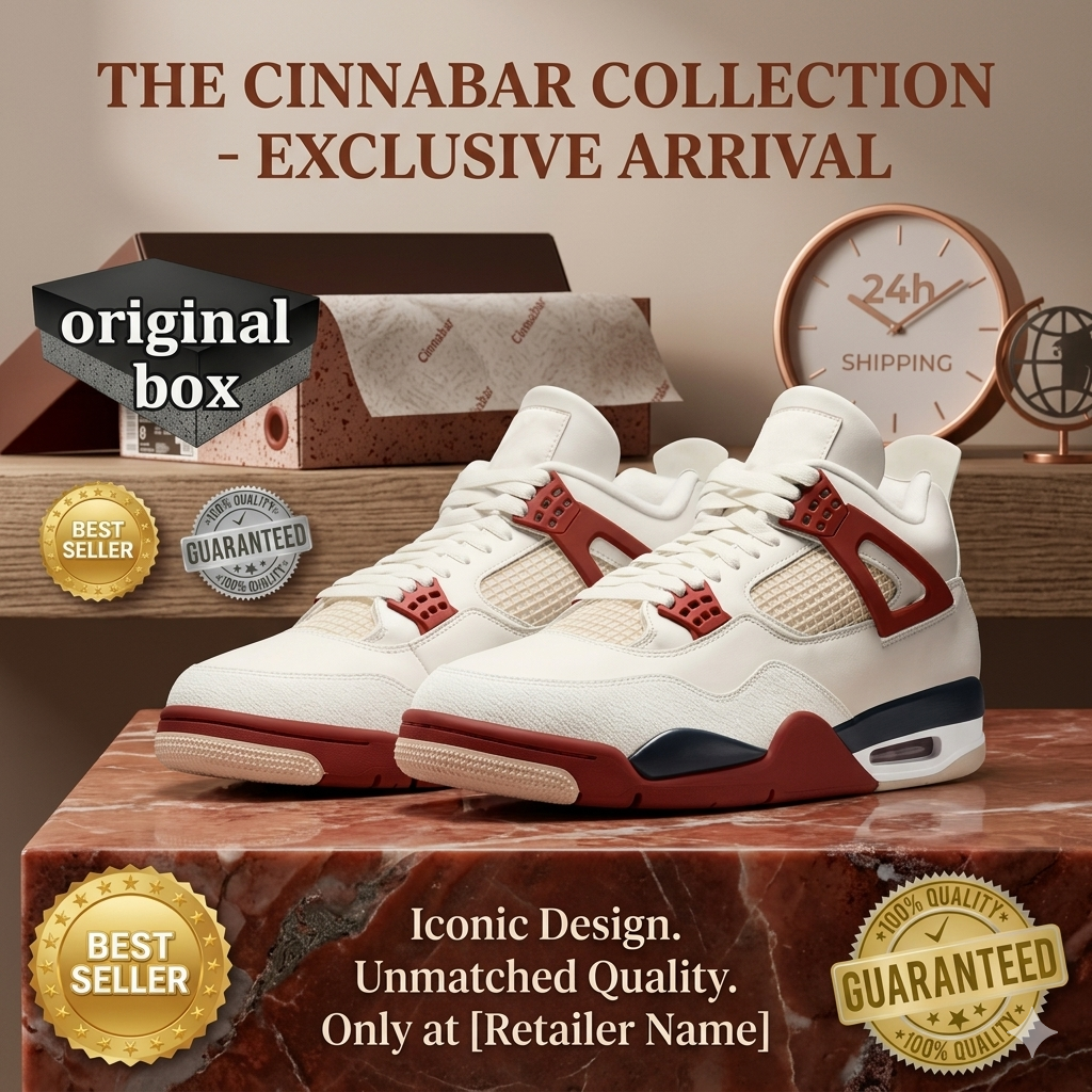 🔥 (on offer ) "Nigel Sylvester x Nike Air Jordan 4 Retro OG SP 'Cinnabar' - Sail/Cinnabar/Black . (best shop for jordan 1, jordan 4, airforce, air foce, airforce)