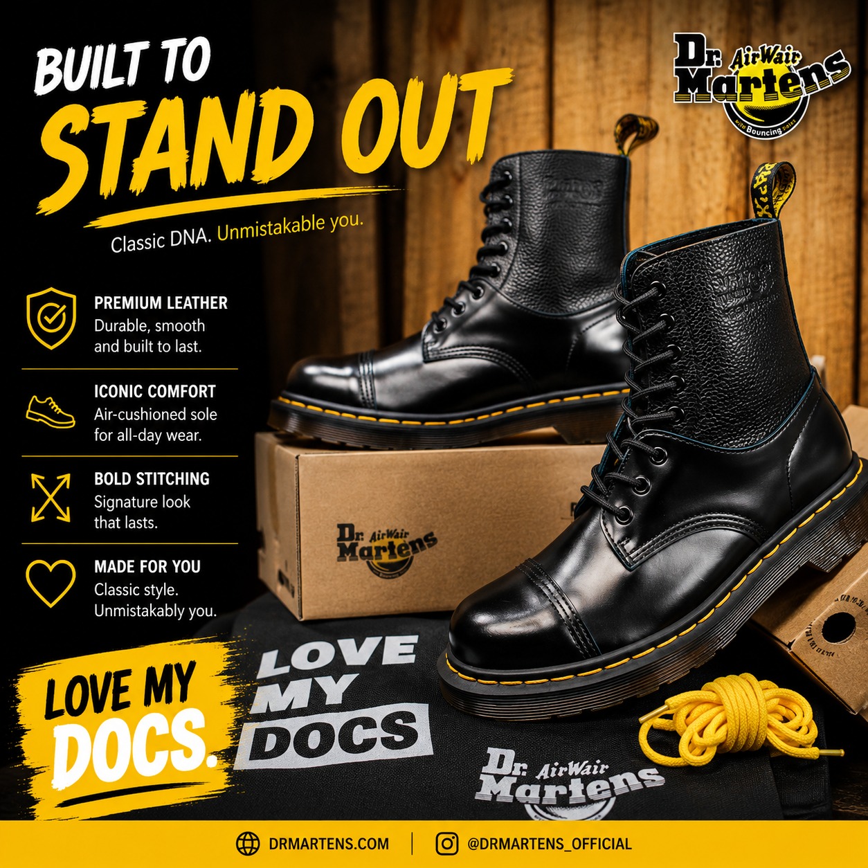 🔥 Quality Dr. Martens Unisex Platform Oxford Boots Shoes – Black Chunky Sole Lace-Up Casual Shoes | Trendy Gothic Streetwear Platform Loafers | Comfortable Thick Sole Fashion Sneakers for Women | Eve
