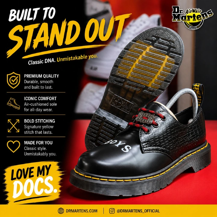 🔥 Quality Dr. Martens 1451 WB (Lost Boys) Unisex Platform Oxford Shoes – Black Chunky Sole Lace-Up Casual Shoes | Trendy Gothic Streetwear Platform Loafers | Comfortable Thick Sole Fashion Sneakers