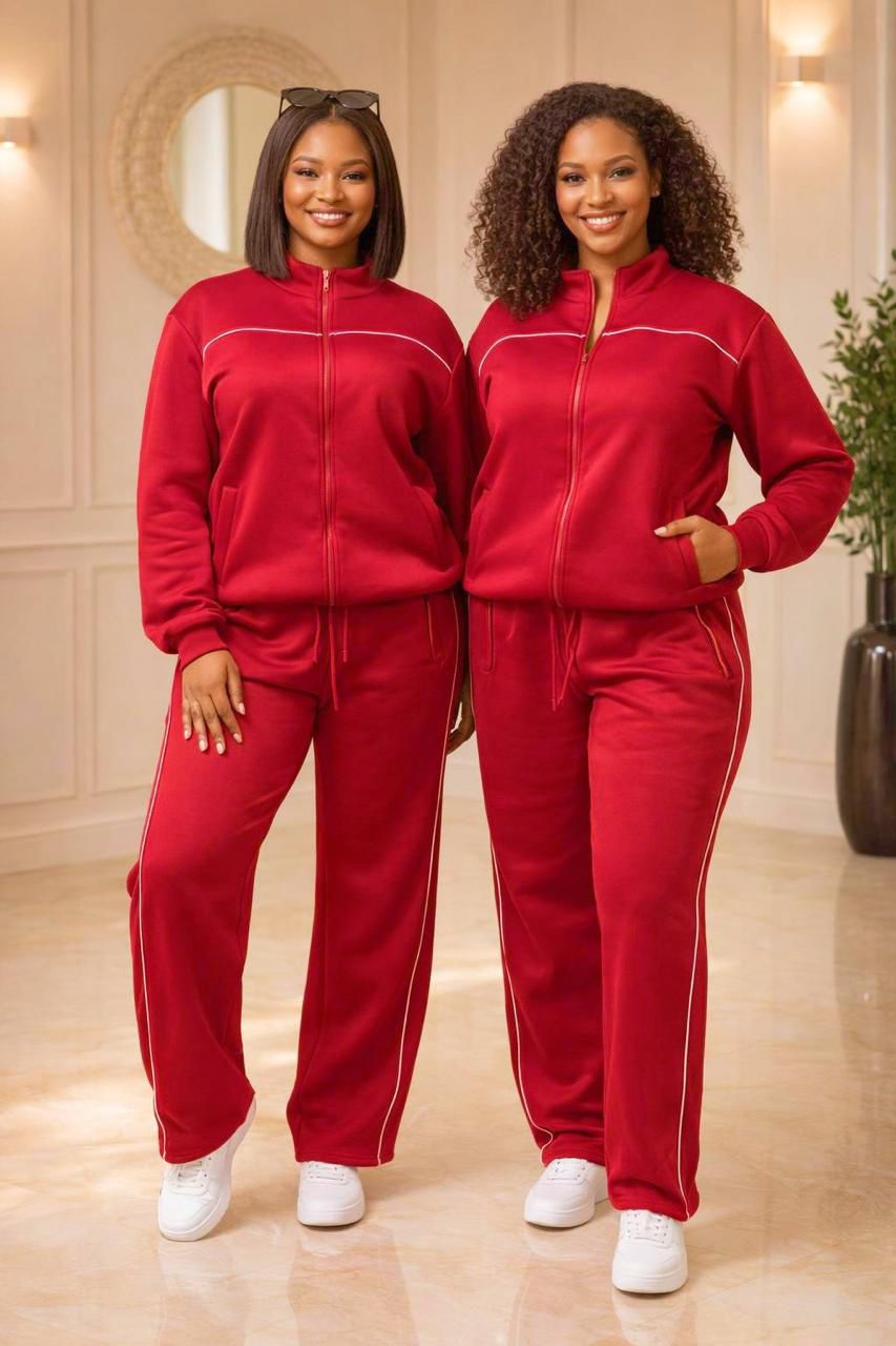Elegant Comfort Women’s 2-Piece Tracksuit Set – Soft Breathable Zip-Up Jacket & High Waist Pants Lounge Wear Stylish Casual Activewear Perfect for Travel, Gym, Relaxing and Everyday Fashion