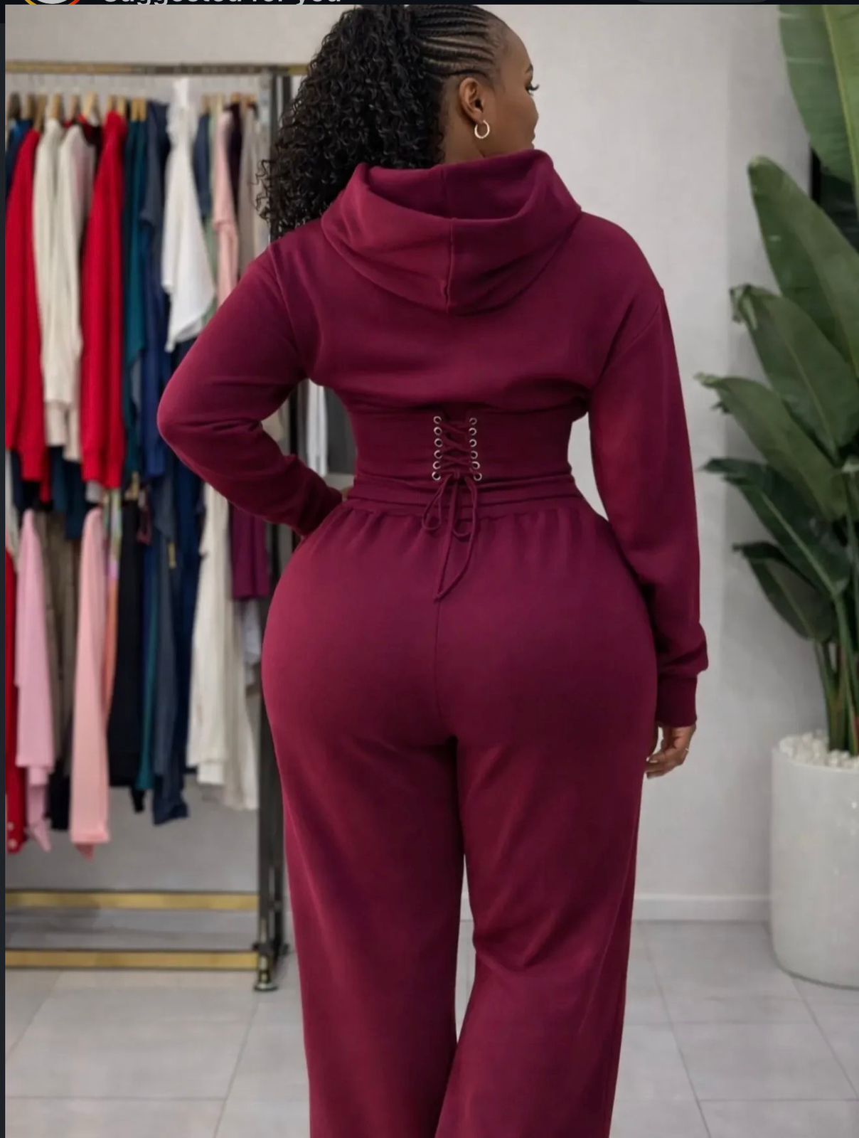✨ Luxe Curve Snatch Cropped Hoodie & High-Waist Sweatpants Set – Sculpted Fit Cozy Lounge Outfit, Premium Soft Fabric, Stylish Streetwear Two-Piece Tracksuit for Women in Grey, Black, Pink & Green ✨