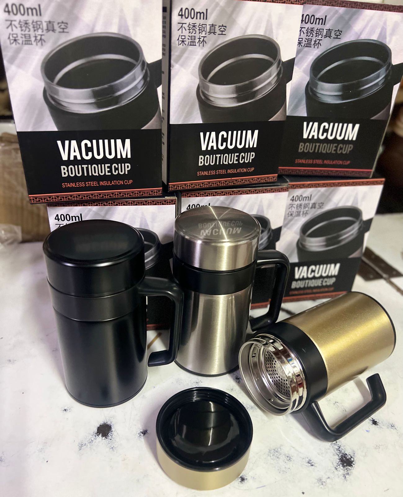 Vacuum Insulated Boutique Cup – Stainless Steel Thermal Mug, Leakproof Travel Office Cup, Hot & Cold Retention Flask, Portable Coffee & Tea Tumbler