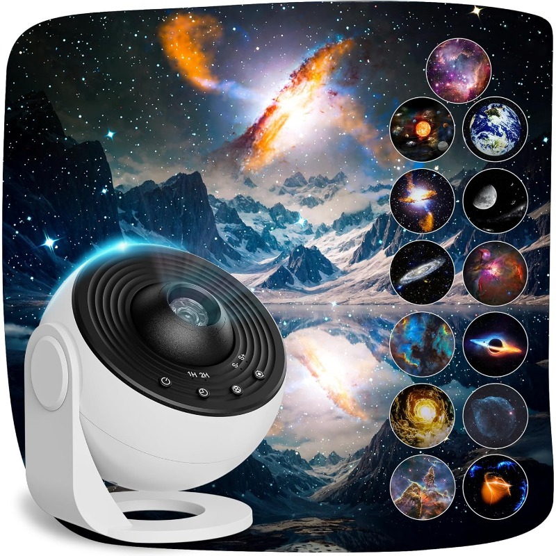 Planetarium Projector for Bedroom, 13 in 1 Galaxy Star Projector Light, Nebula Night Light with Timer, LED Space Galaxy Lamp Room Decor for Adults Kids, White [Energy Class E]
