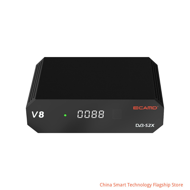 【 Flagship 】 ECAMD V8 DVB-S2X high-definition digital satellite TV set-top box, supporting H.265 HEVC 1080P full HD decoding, suitable for universal TV receivers in homes and hotels