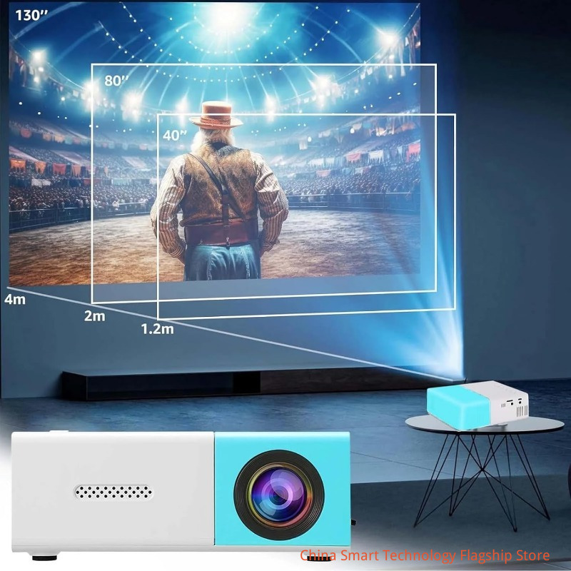 【 Power adapter version 】 High definition 4K projector, portable 1080P home theater small video phone projector, outdoor indoor movie projector compatible with Android/laptop/phone/TV