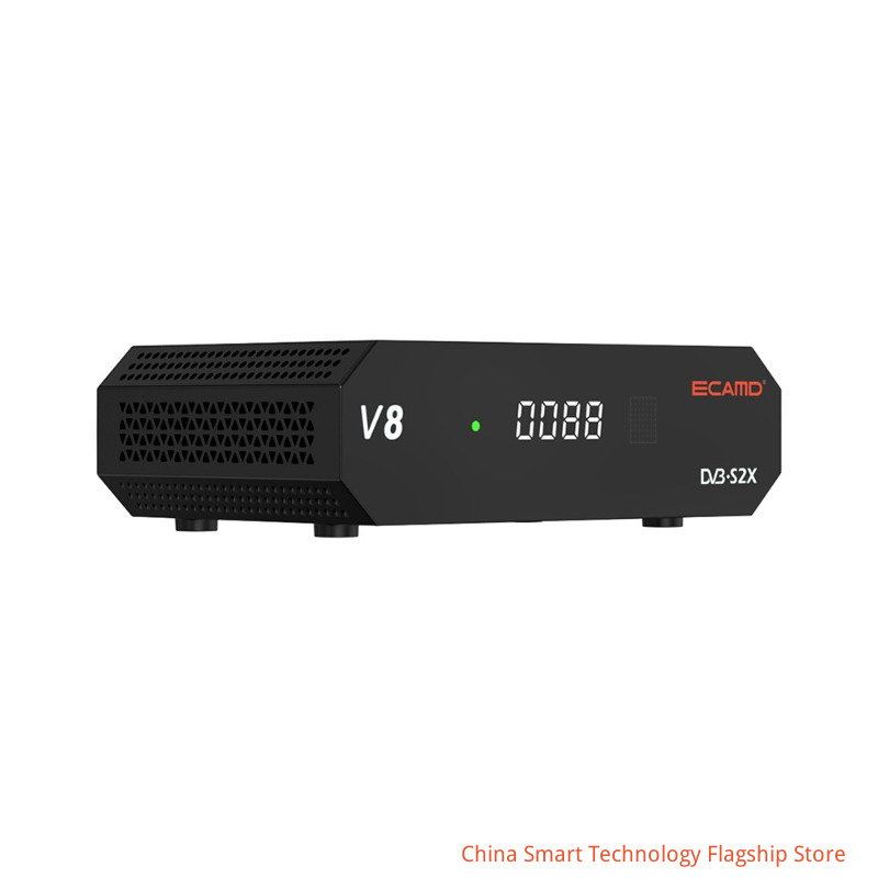 【 Flagship 】 ECAMD V8 DVB-S2X high-definition digital satellite TV set-top box, supporting H.265 HEVC 1080P full HD decoding, suitable for universal TV receivers in homes and hotels