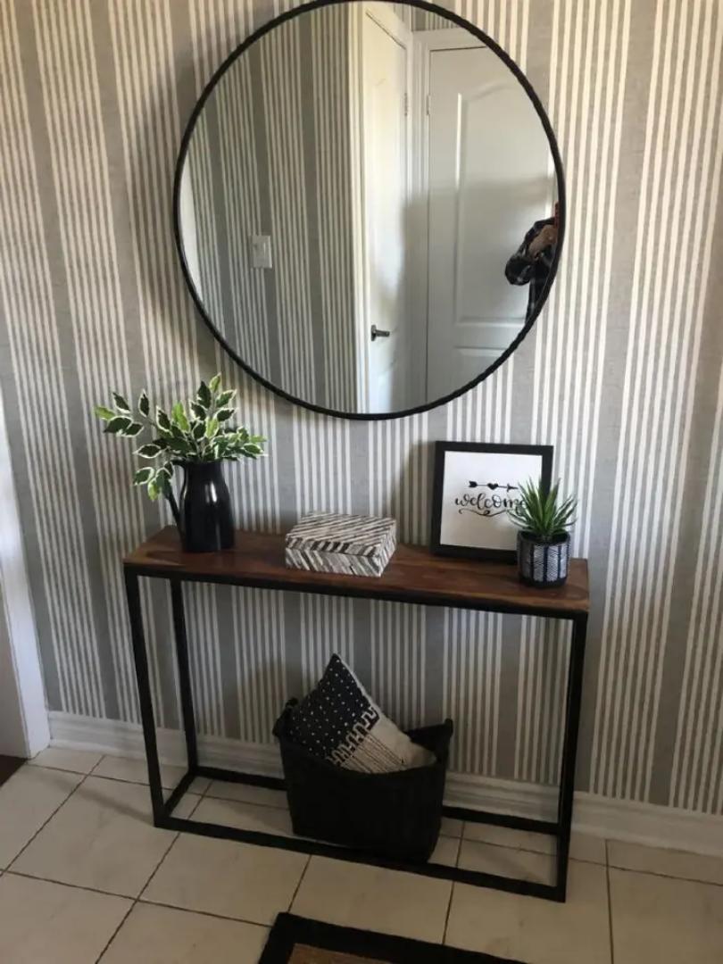 Wood Console Table Industrial Style Hallway Table OEM Custom Design Wooden Entryway Table for Entrance decor flower