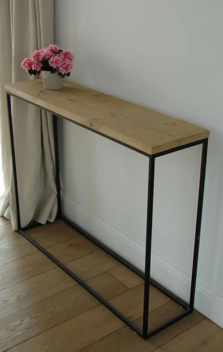 Wood Console Table Industrial Style Hallway Table OEM Custom Design Wooden Entryway Table for Entrance decor flower