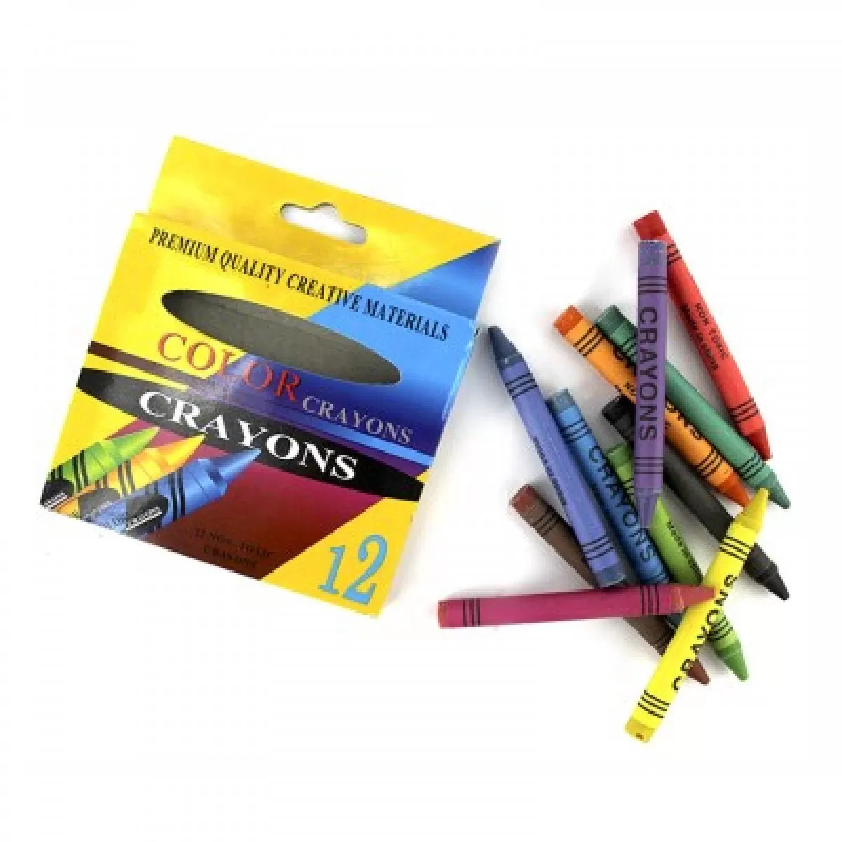 12 Colors Non-Toxic Wax Crayons Set – Smooth Coloring Crayons for Kids School Drawing & Art Supplies