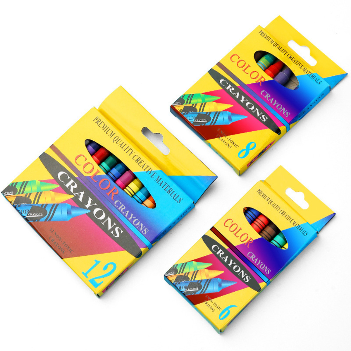 12 Colors Non-Toxic Wax Crayons Set – Smooth Coloring Crayons for Kids School Drawing & Art Supplies