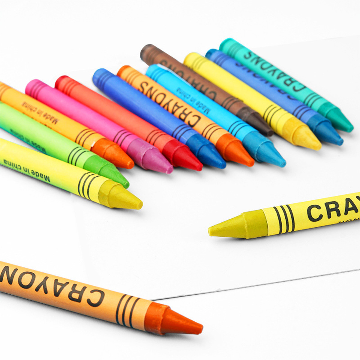 12 Colors Non-Toxic Wax Crayons Set – Smooth Coloring Crayons for Kids School Drawing & Art Supplies