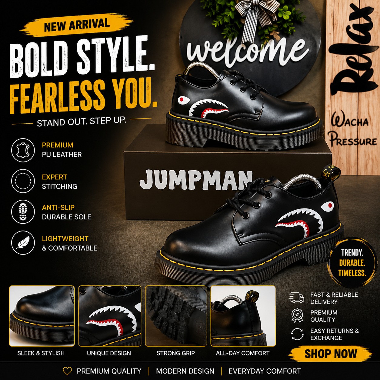 🔥 Quality Dr. Martens 1451 (BAPE) Unisex Platform Oxford Shoes – Black Chunky Sole Buckle Casual Shoes | Trendy Gothic Streetwear Platform Loafers | Comfortable Thick Sole Fashion Sneakers for Women