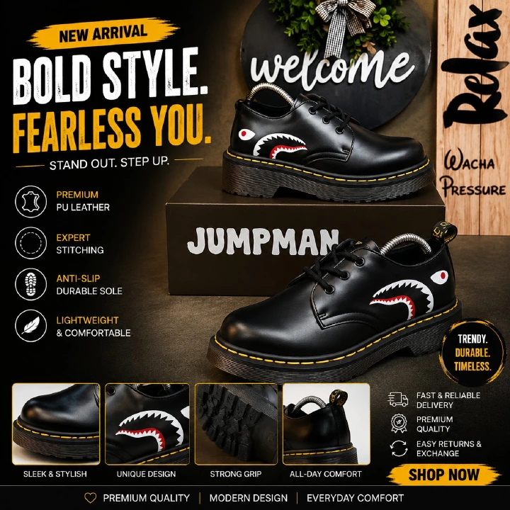🔥 Quality Dr. Martens 1451 (BAPE) Unisex Platform Oxford Shoes – Black Chunky Sole Buckle Casual Shoes | Trendy Gothic Streetwear Platform Loafers | Comfortable Thick Sole Fashion Sneakers for Women