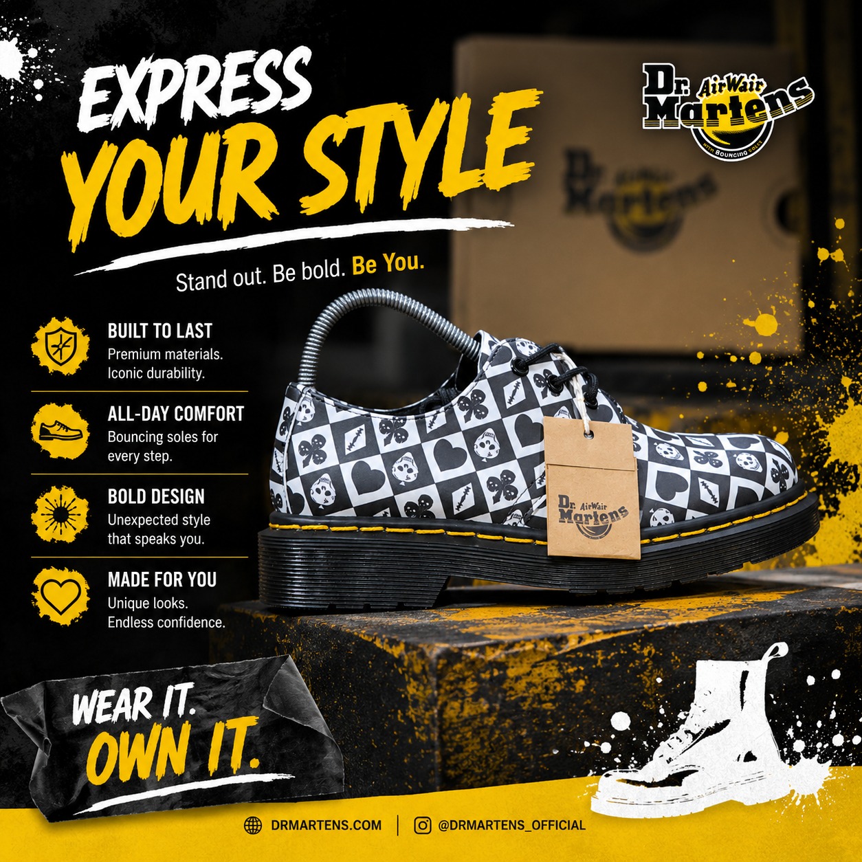 🔥 Quality Dr. Martens Unisex Platform Oxford Shoes – Black Chunky Sole Lace-Up Casual Shoes | Trendy Gothic Streetwear Platform Loafers | Comfortable Thick Sole Fashion Sneakers for Women |