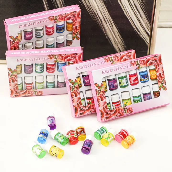 CLEARANCE OFFER 12 pcs Essential Oil Set for diffuser, humidifier, Aromatherapy Scents: Lavender Violet Green Tea Rose Sandal wood Snow Lotus Jasmine Orange Ocean Lemon Osmanthus Strawberry