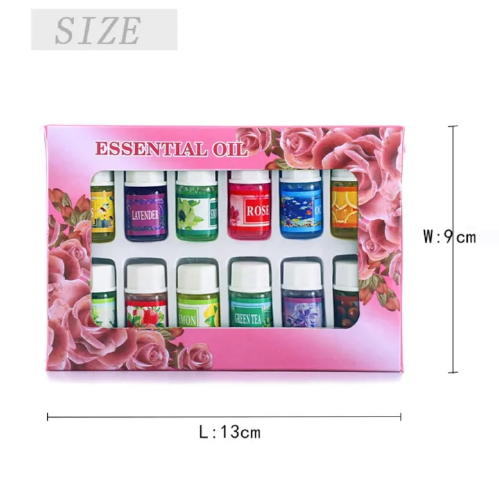 CLEARANCE OFFER 12 pcs Essential Oil Set for diffuser, humidifier, Aromatherapy Scents: Lavender Violet Green Tea Rose Sandal wood Snow Lotus Jasmine Orange Ocean Lemon Osmanthus Strawberry