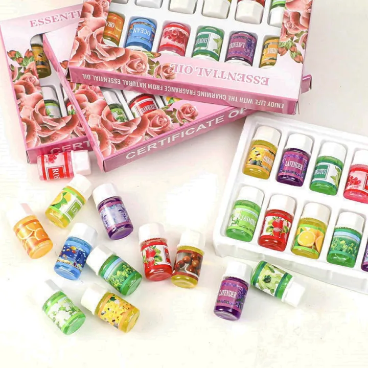 CLEARANCE OFFER 12 pcs Essential Oil Set for diffuser, humidifier, Aromatherapy Scents: Lavender Violet Green Tea Rose Sandal wood Snow Lotus Jasmine Orange Ocean Lemon Osmanthus Strawberry