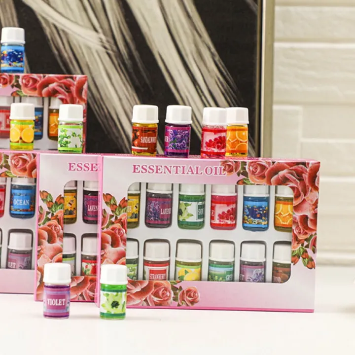 CLEARANCE OFFER 12 pcs Essential Oil Set for diffuser, humidifier, Aromatherapy Scents: Lavender Violet Green Tea Rose Sandal wood Snow Lotus Jasmine Orange Ocean Lemon Osmanthus Strawberry