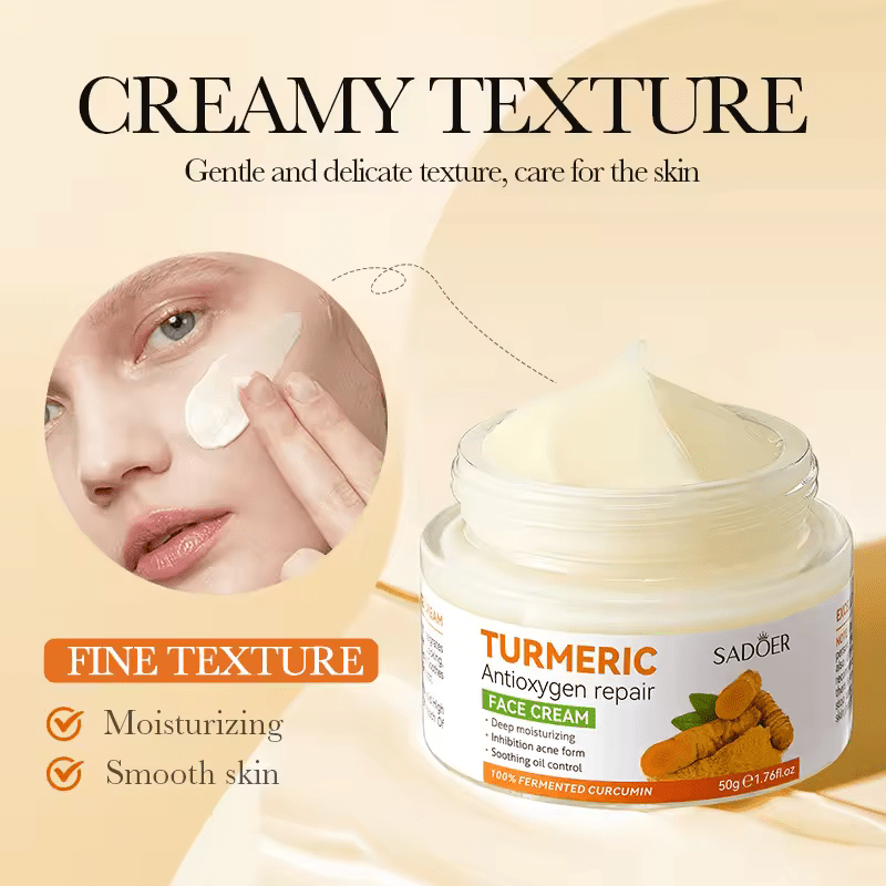 SADOER 5 in 1 Turmeric Set, Tumeric Cleanser + Turmeric Serum + Tumeric Cream + Vitamin C Lipbalm Moisturizing Lip Balm + Blackheads Removal Peel Off Mask, Anti Oxidation, Moisturizing, Anti Acne