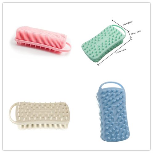 Silicone Shower Brush Soft Silicone Body Scrubber Scalp Massager Shampoo Brush Double-Sided Body Brush Foam Skin Clean Tools